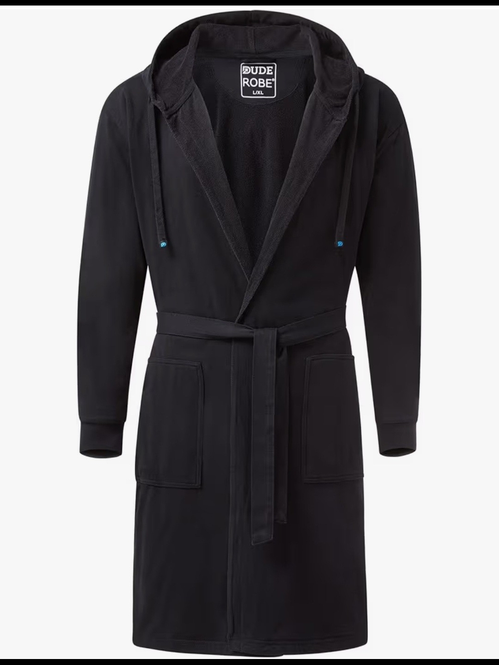 Men’s Black Hooded Lounge Robe